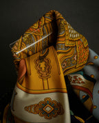 "HERMES" Carpe Diem design Carré 90 silk scarf