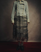 -SPECIAL- "tricot COMME des GARÇONS" 07SS Gingham check sheer tiered ruffle skirt