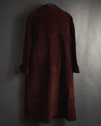 -SPECIAL- "GUCCI" 70’s Suede leather round collar coat