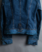 “D&amp;G” Tweed attached bijou button denim jacket