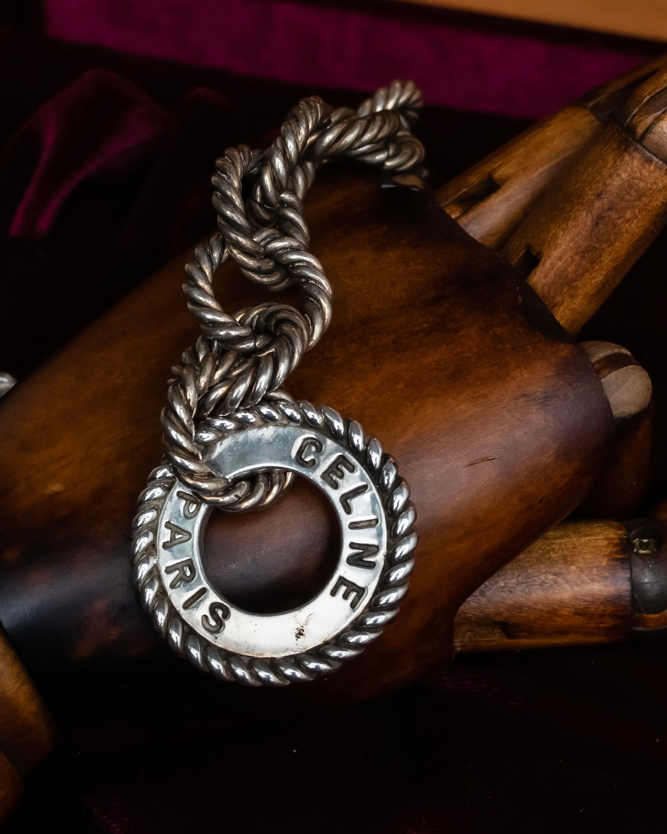 "CELINE" Rope twist design silver bracelet