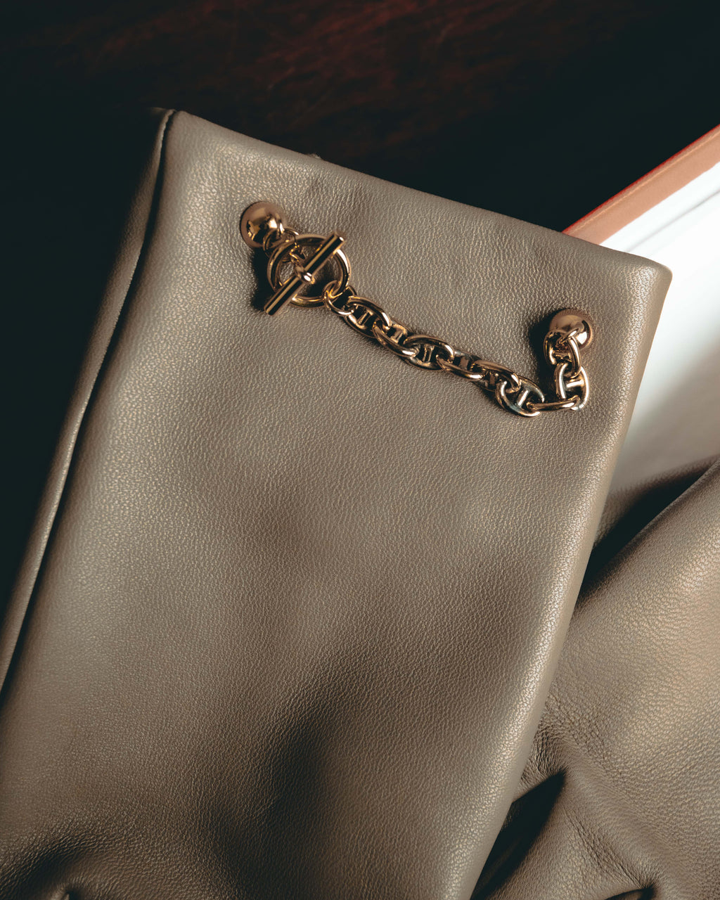 -SPECIAL- "Hermès" 20's Luxurious chain detailed lambskin leather gloves