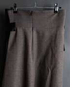 "ADORE" Synthetic leather docking belted maxi length flared skirt