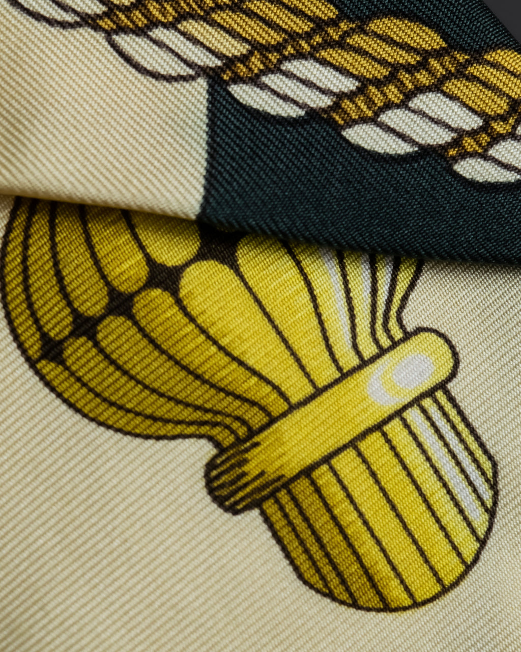 "HERMES" Horse harness motif silk neck tie