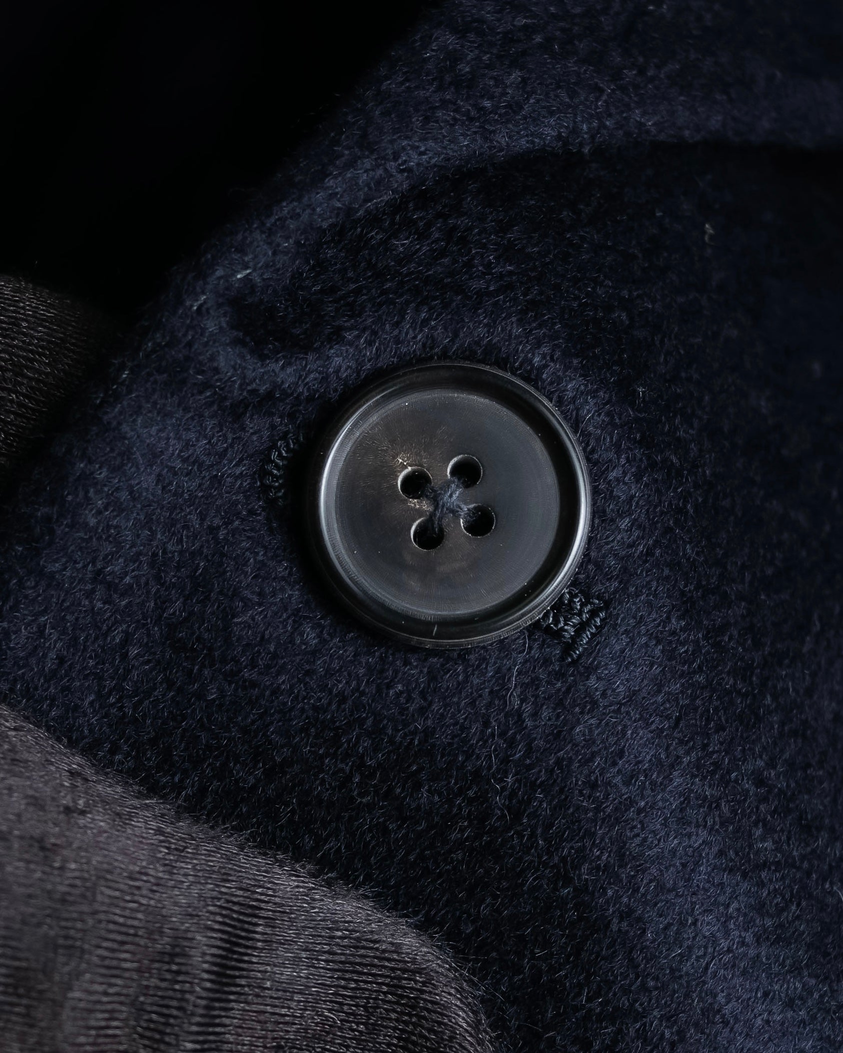 "HERMES" 90's Pure cashmere navy blue tailored jacket