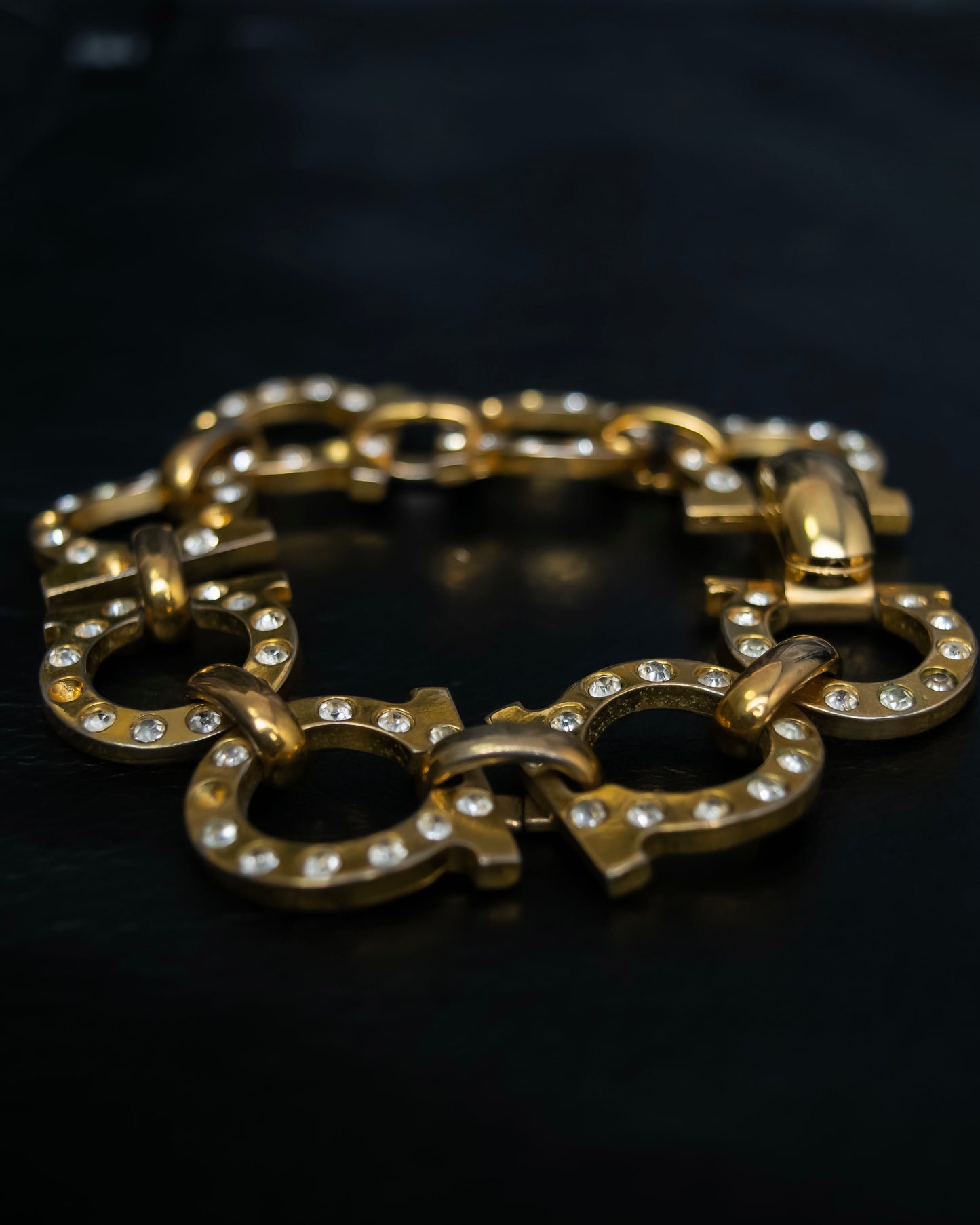 “Salvatore Ferragamo”  Big Gancini gold chain bracelet