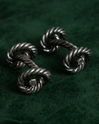 “HERMES” 1970–80s Double knot silver cufflinks