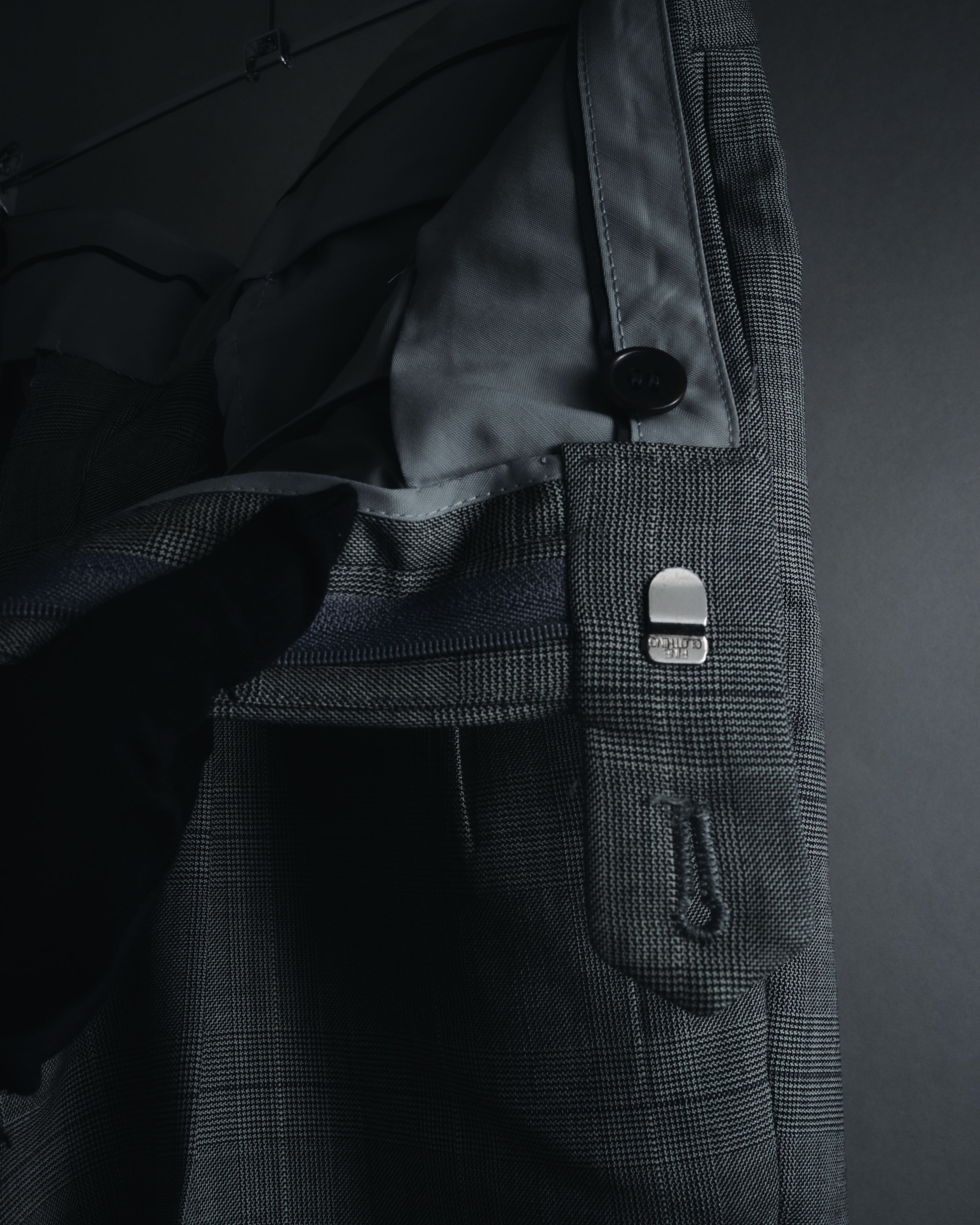 "YVES SAINT LAURENT" 80’s-90’s glen check tailored suit set