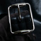 "GUCCI" Silver buckle 3 tier leather belt