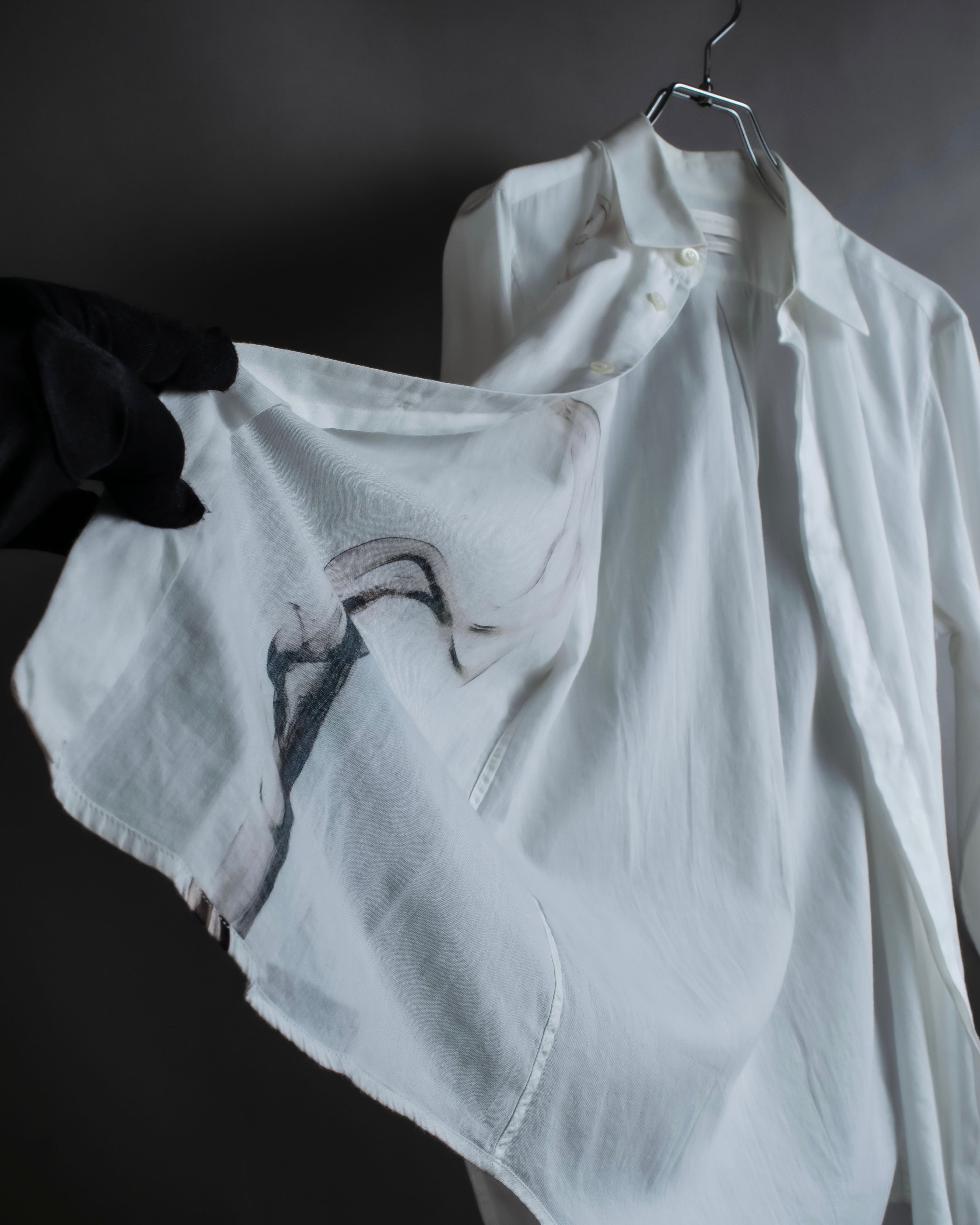 "Alexandar McQueen" Smoke art print cotton oversized shirt
