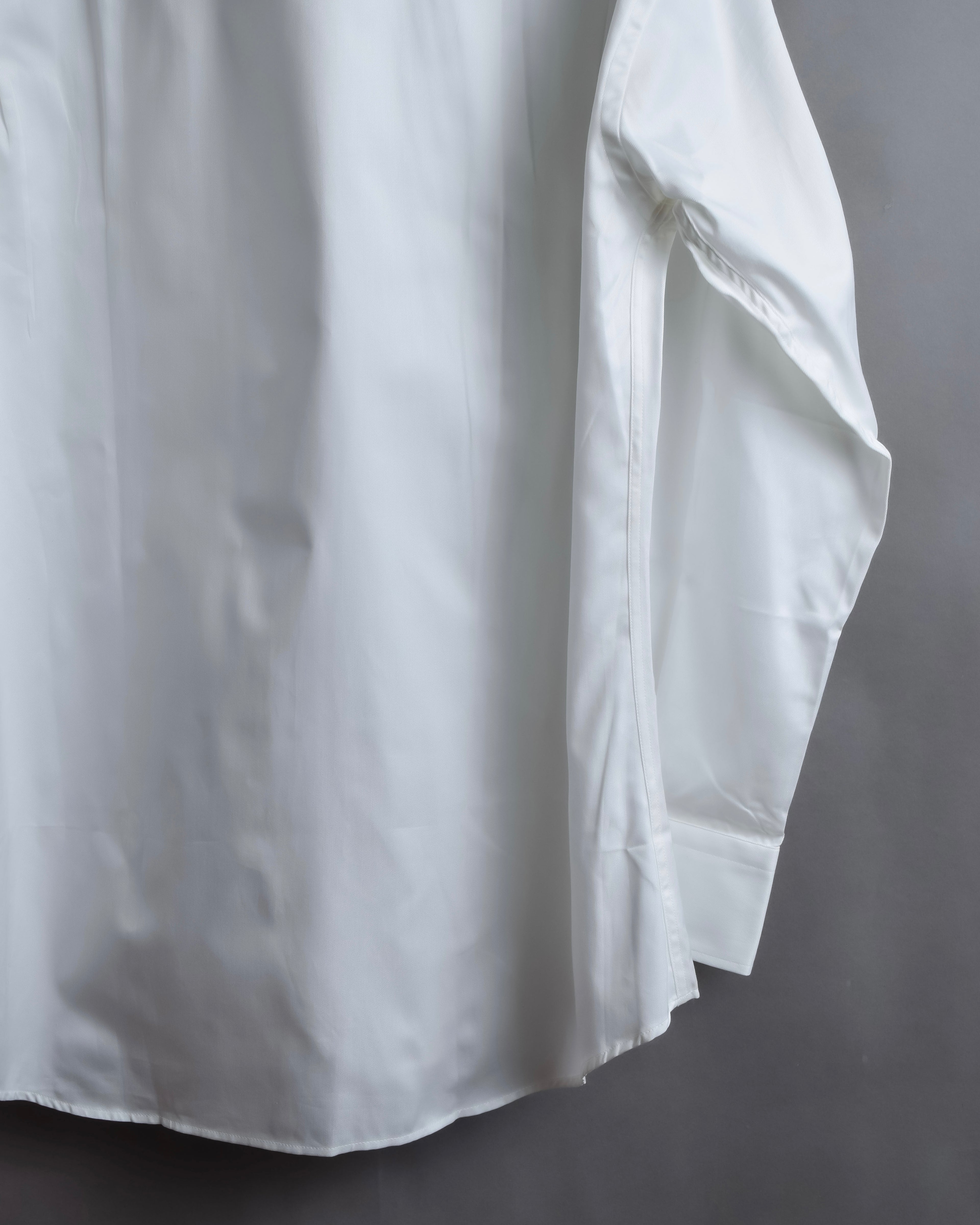 "GUCCI" Minimal collar detail white cotton shirt
