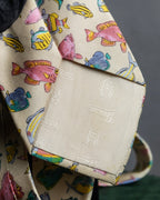 "GUCCI" Colorful fish motif silk neck tie