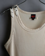 “Jean Paul Gautier” Double belted shoulder designed tank top