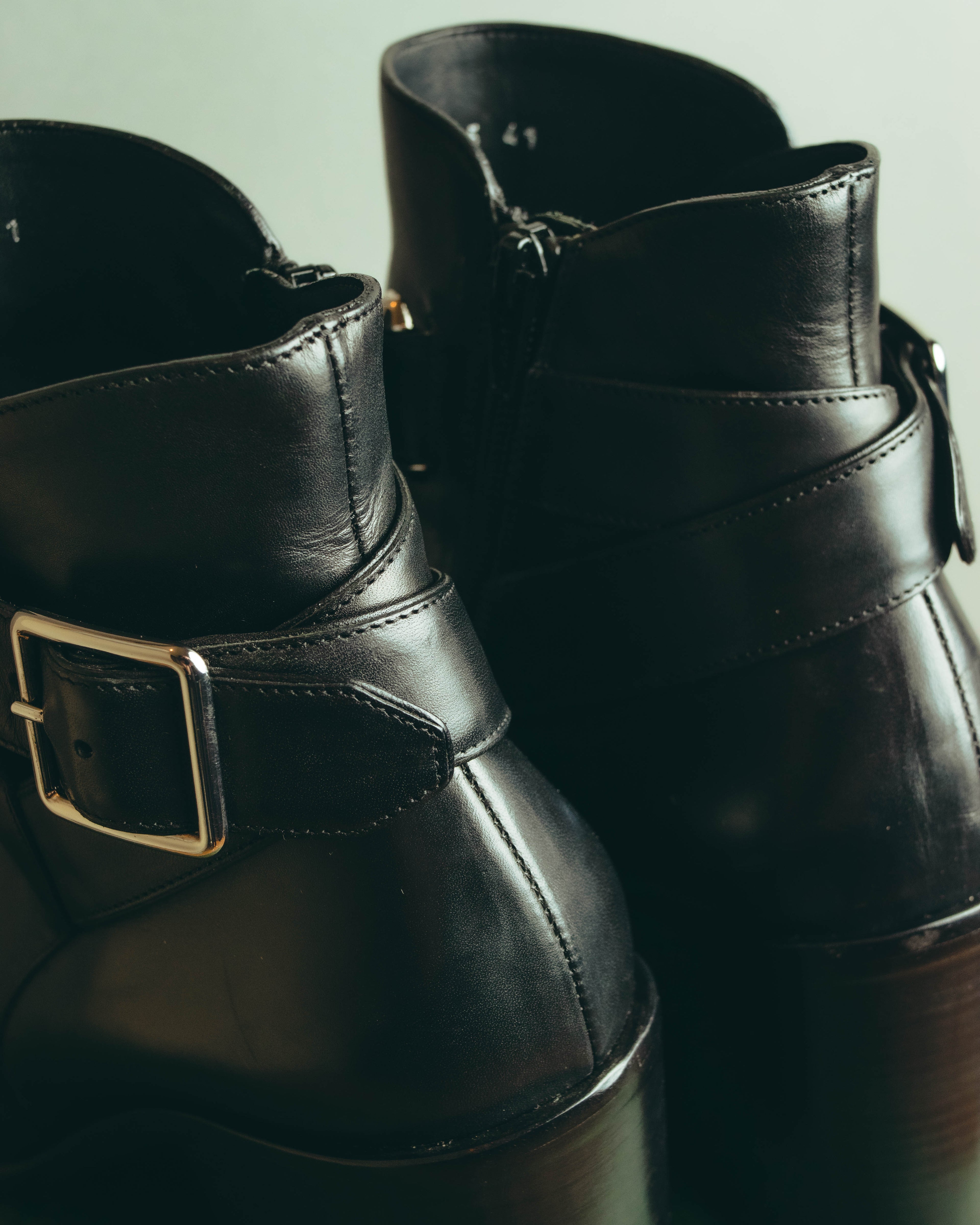 -SPECIAL- “BALENCIAGA” 2014-16’s Metal bar leather ankle boots
