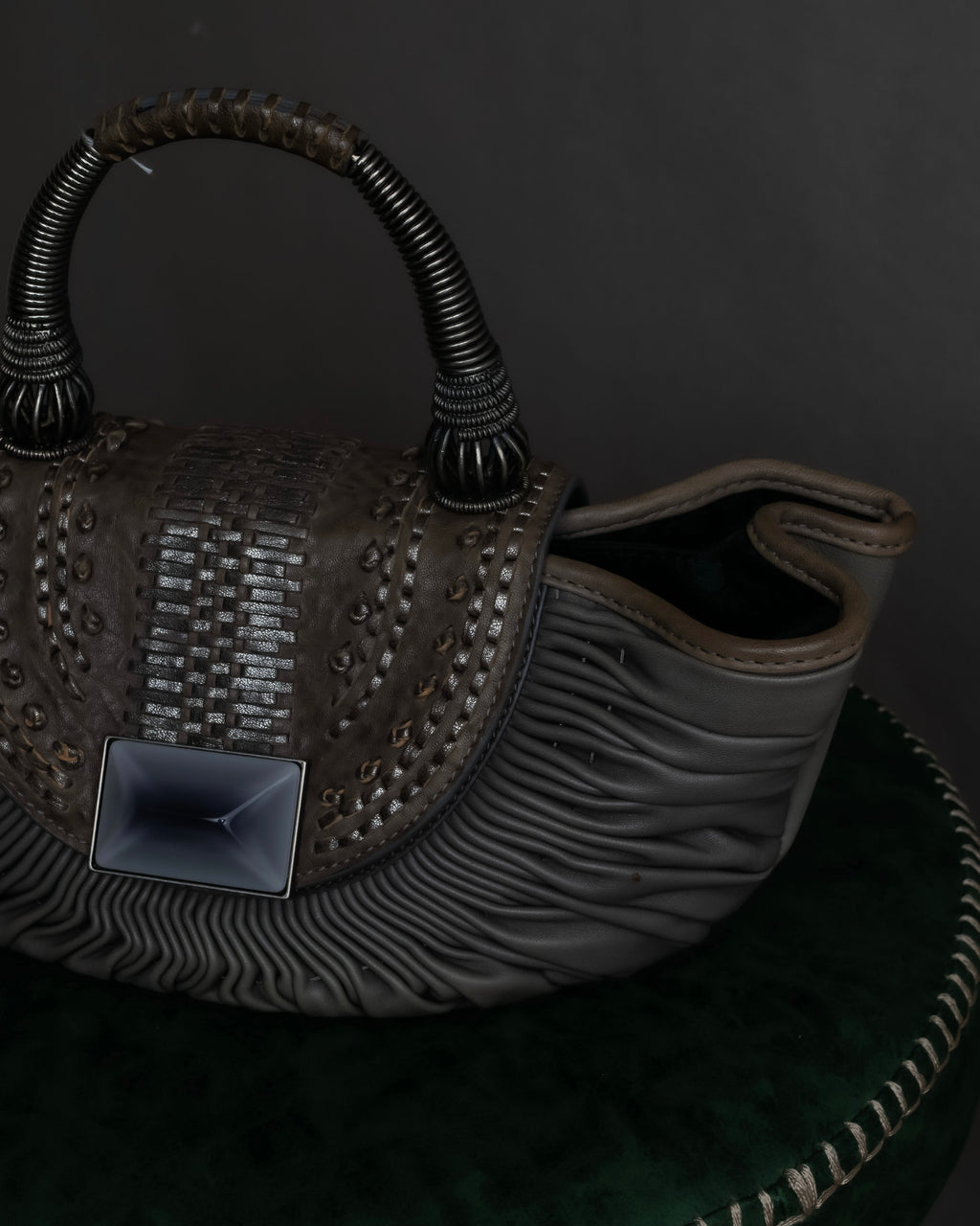 "Christian Dior" John Galliano period Gathering design leather hand bag