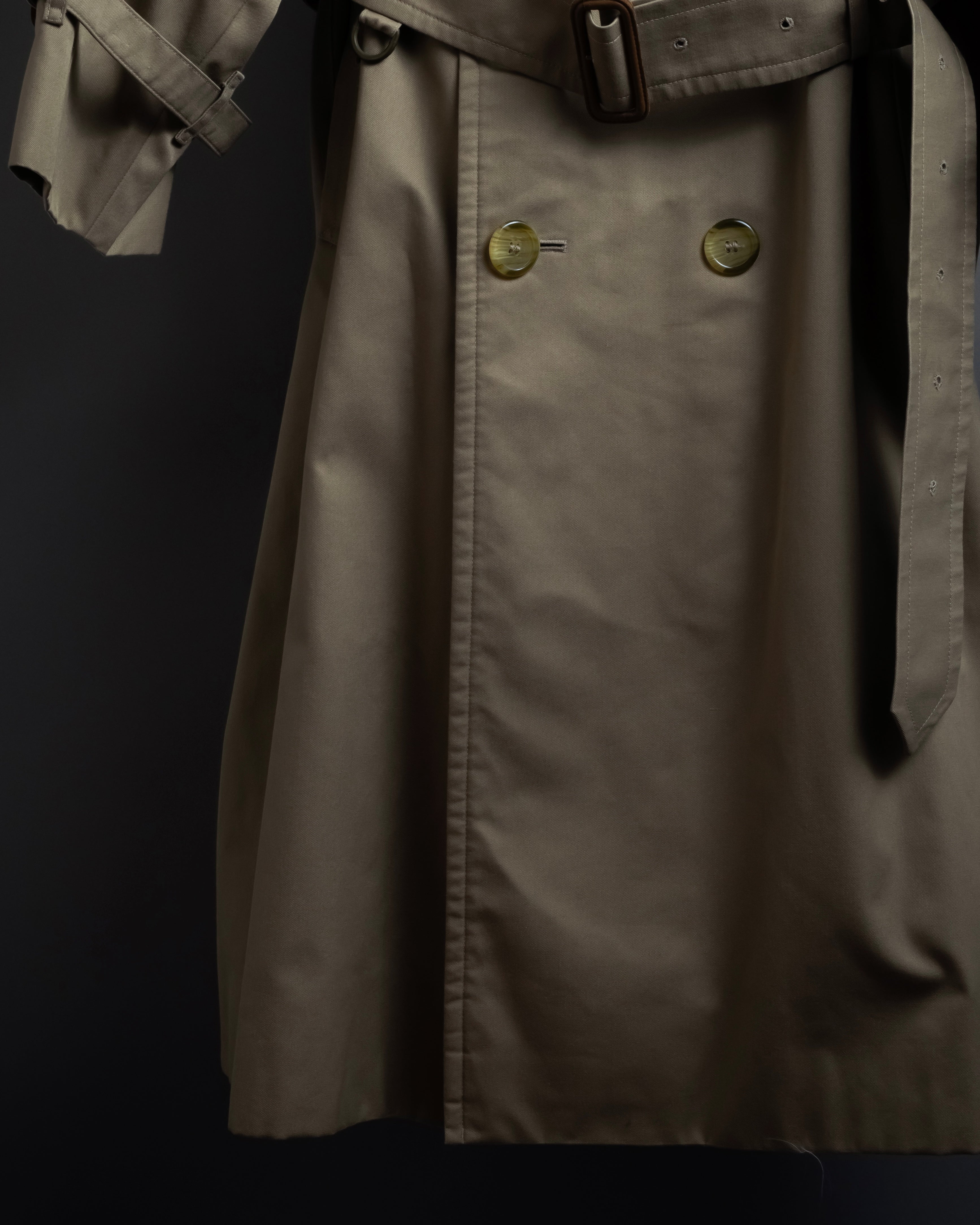 "BURBERRYS" Traditional detail double-breasted stand color trench coat