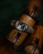 "GUCCI" Bamboo motif stone top silver ring