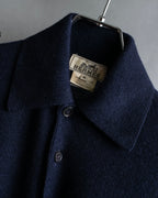 Hermès Camiseta de punto de cachemira azul marino hermosa