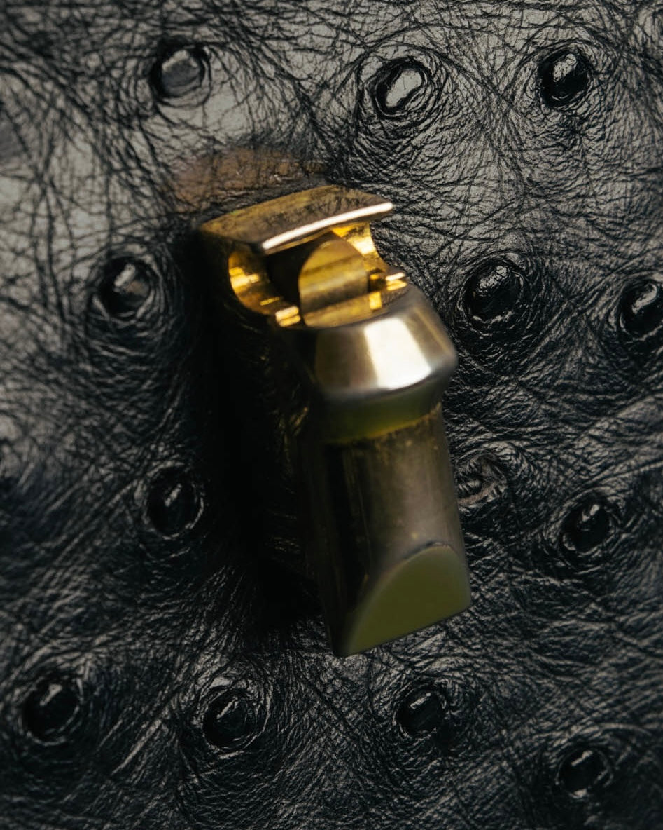 “Jardin des Sacs” 80’s-90’s Ostrich leather top handle bag