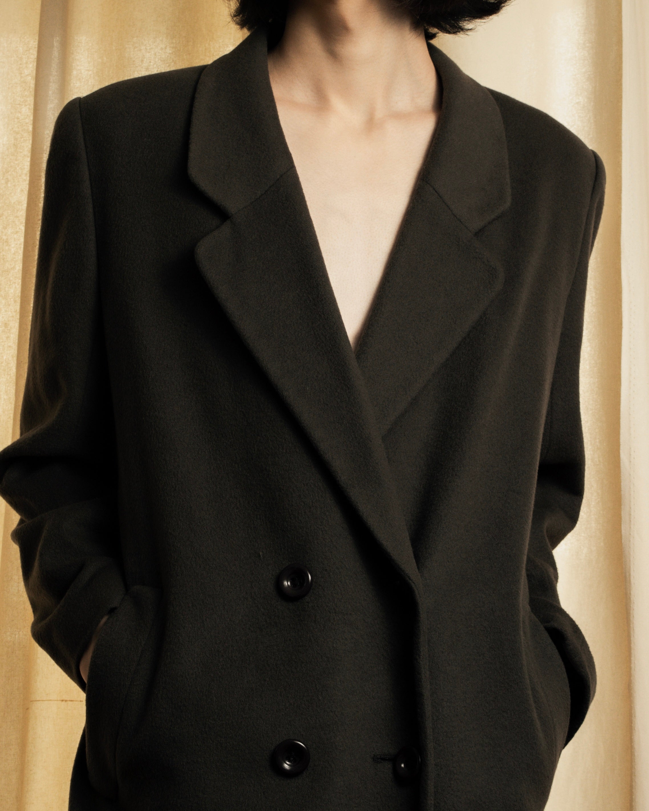 "Vintage 100% pure cashmere long chester coat"