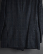 "BALENCIAGA" 90’s Cashmere blend glen check double-breasted blazer