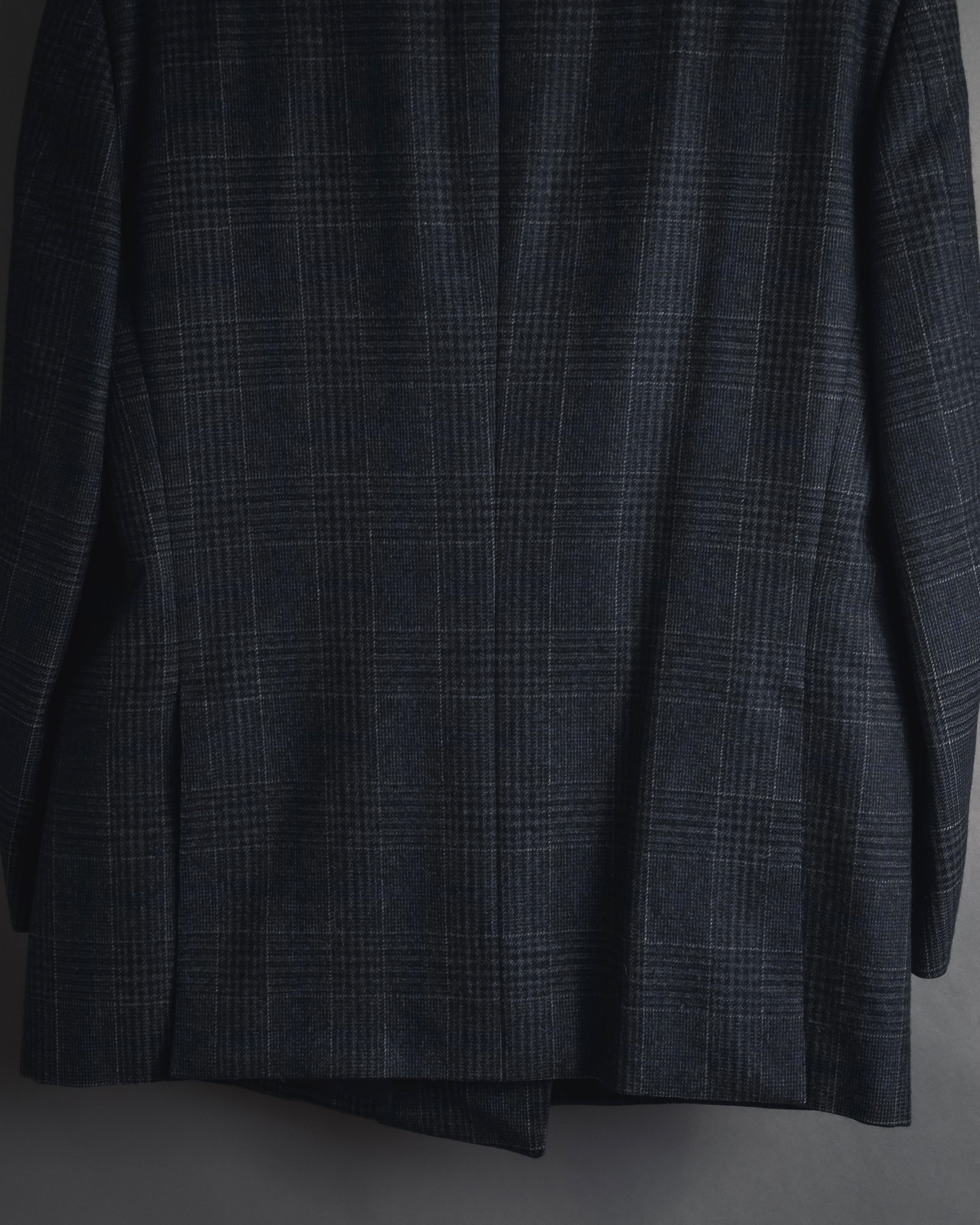 "BALENCIAGA" 90’s Cashmere blend glen check double-breasted blazer