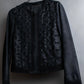 "Weekend Max Mara" 100% goat leather flower motif zip up short length jacket