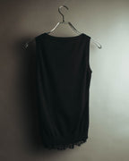 "GUCCI" 90's-10's Delicate lace-trim knit tank top