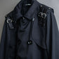 "VALENTINO" Belt docking design leather switching trench coat