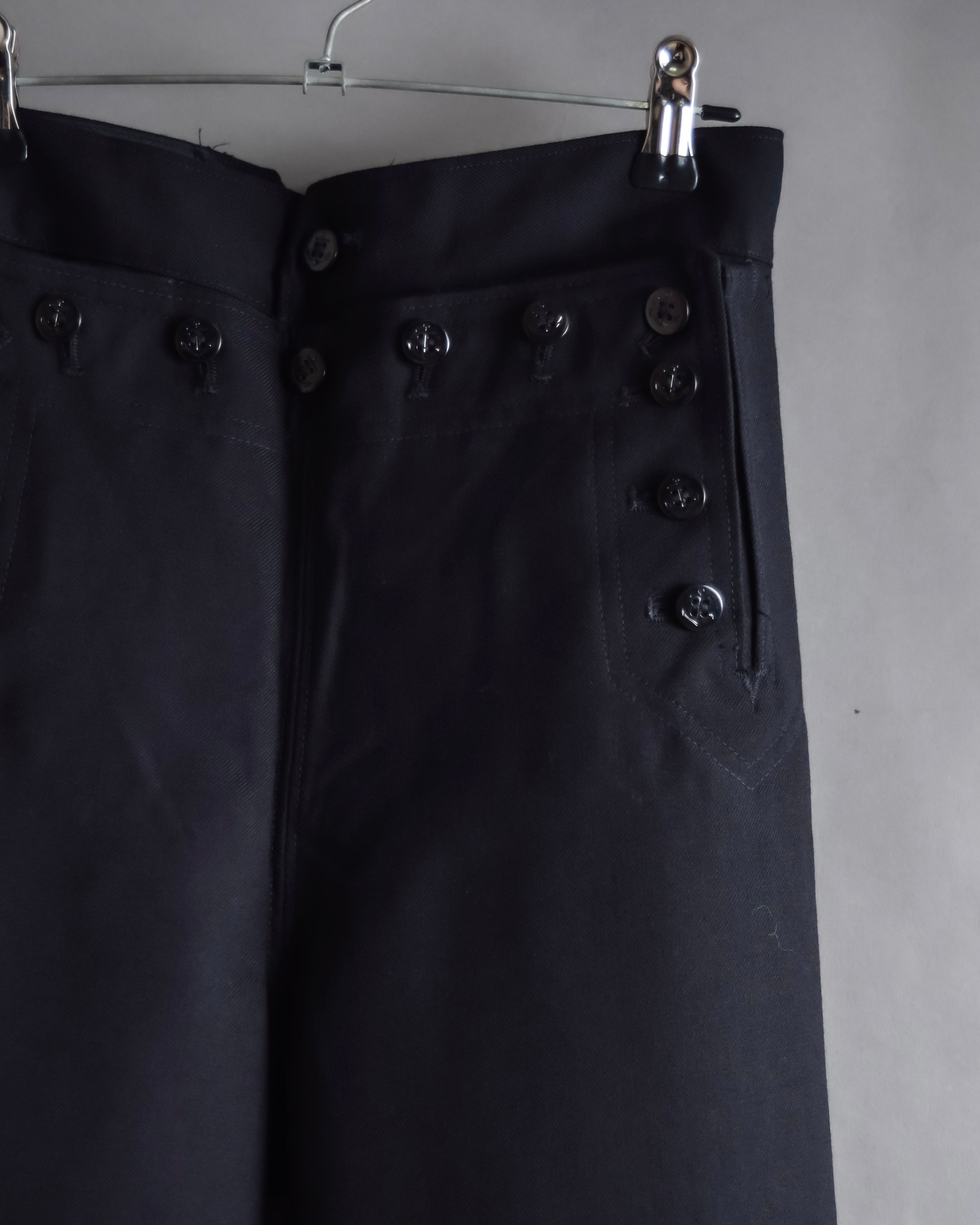 "US navy inspired lace back wide sailor pants"