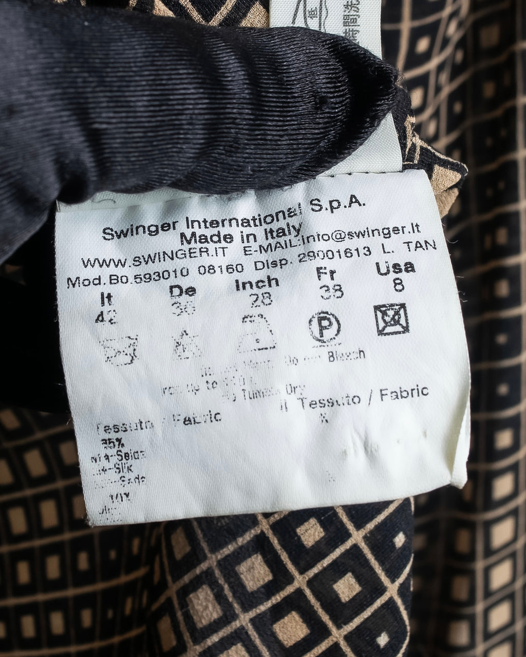 "FENDI" Geometric pattern logo printed shirt