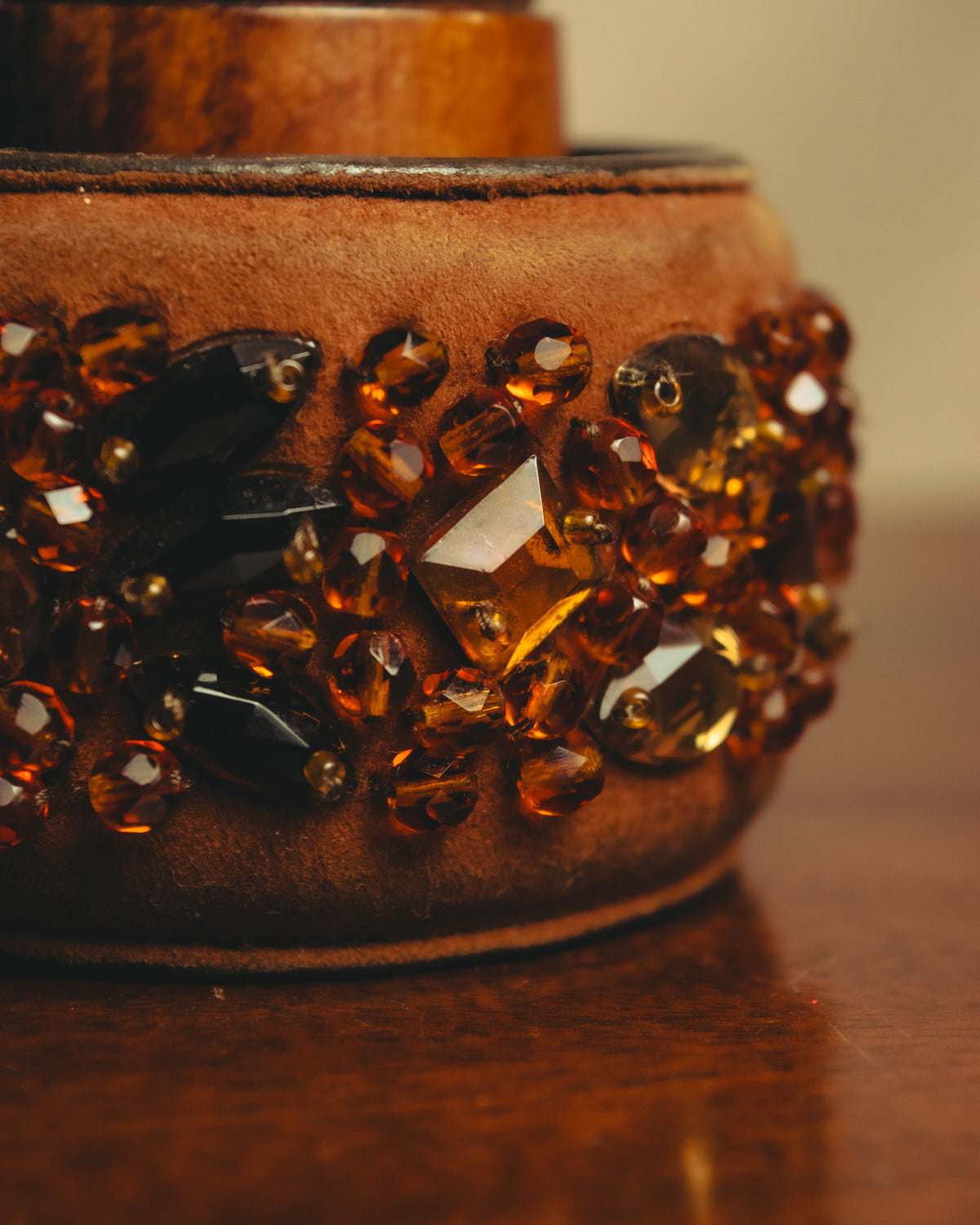 "PRADA" 90's-00's Embellished wide cuff bracelet