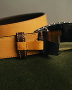 “PRADA” 90’s-00’s Studded logo leather belt