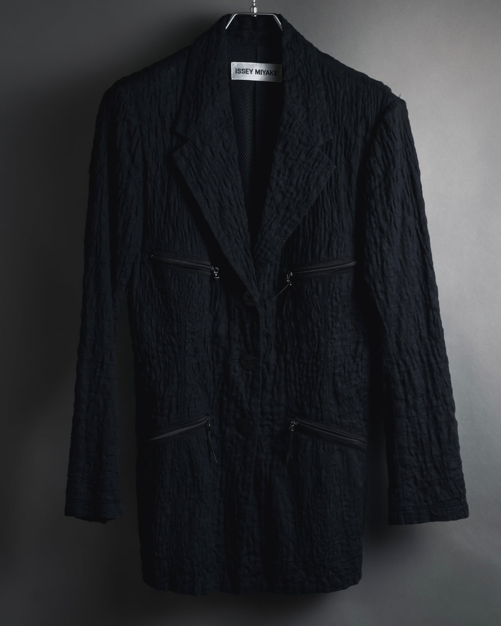 "ISSEY MIYAKE" 98SS Cotton shrunken tailored jacket