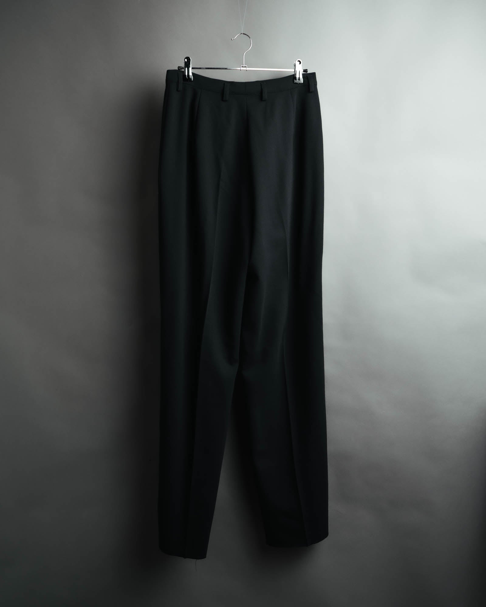 -MOOD MILLÉSIMES- 80’s-90’s black wool intuck wide trousers