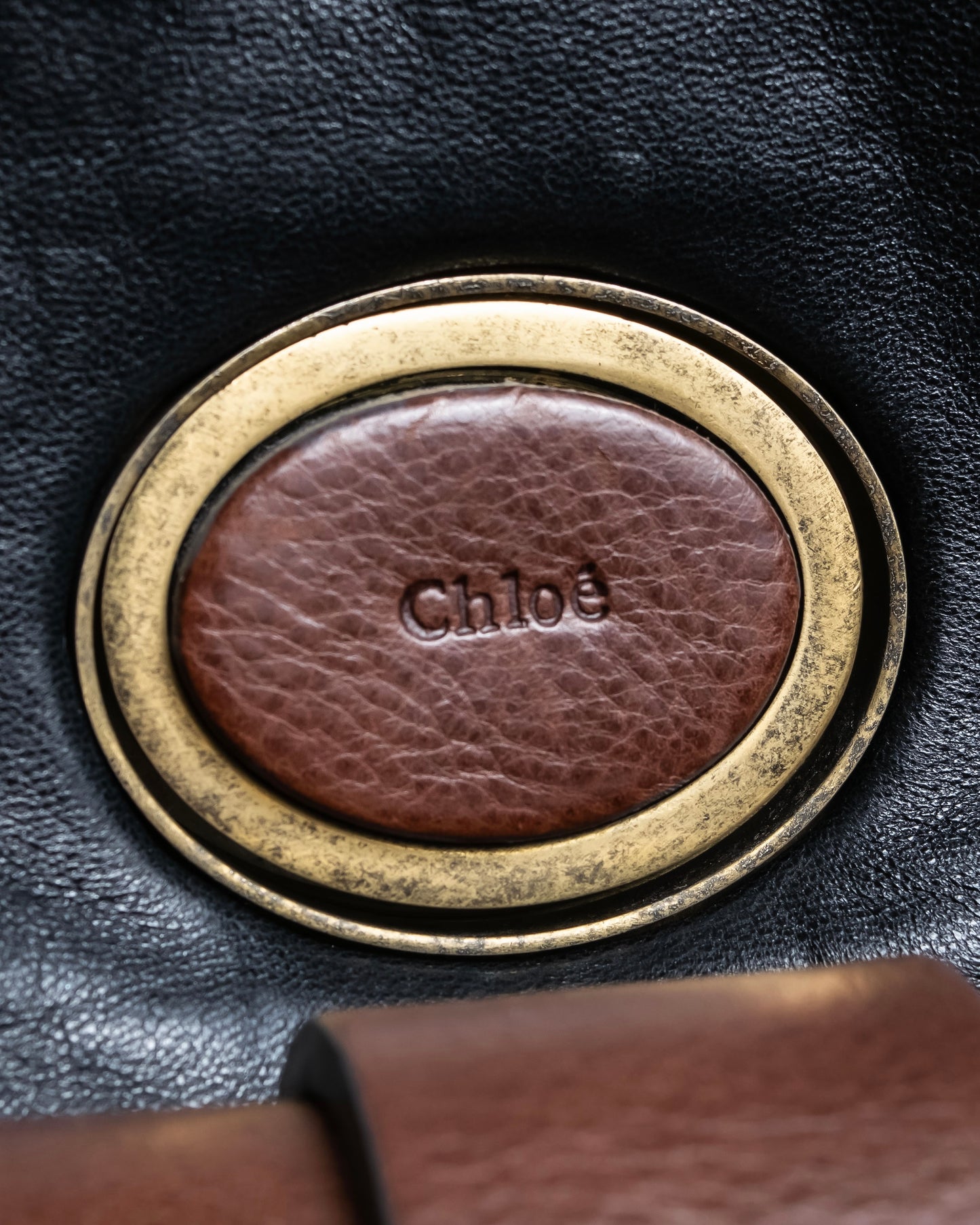 "Chloe" Horizontal design bicolor one handle leather purse bag