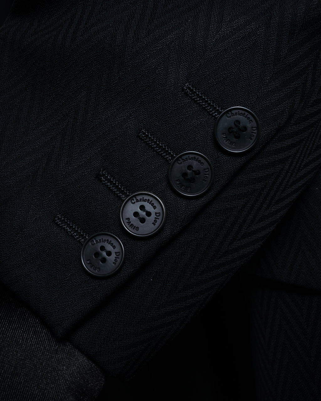 “Christian Dior” 90’s sculpted herringbone chester coat