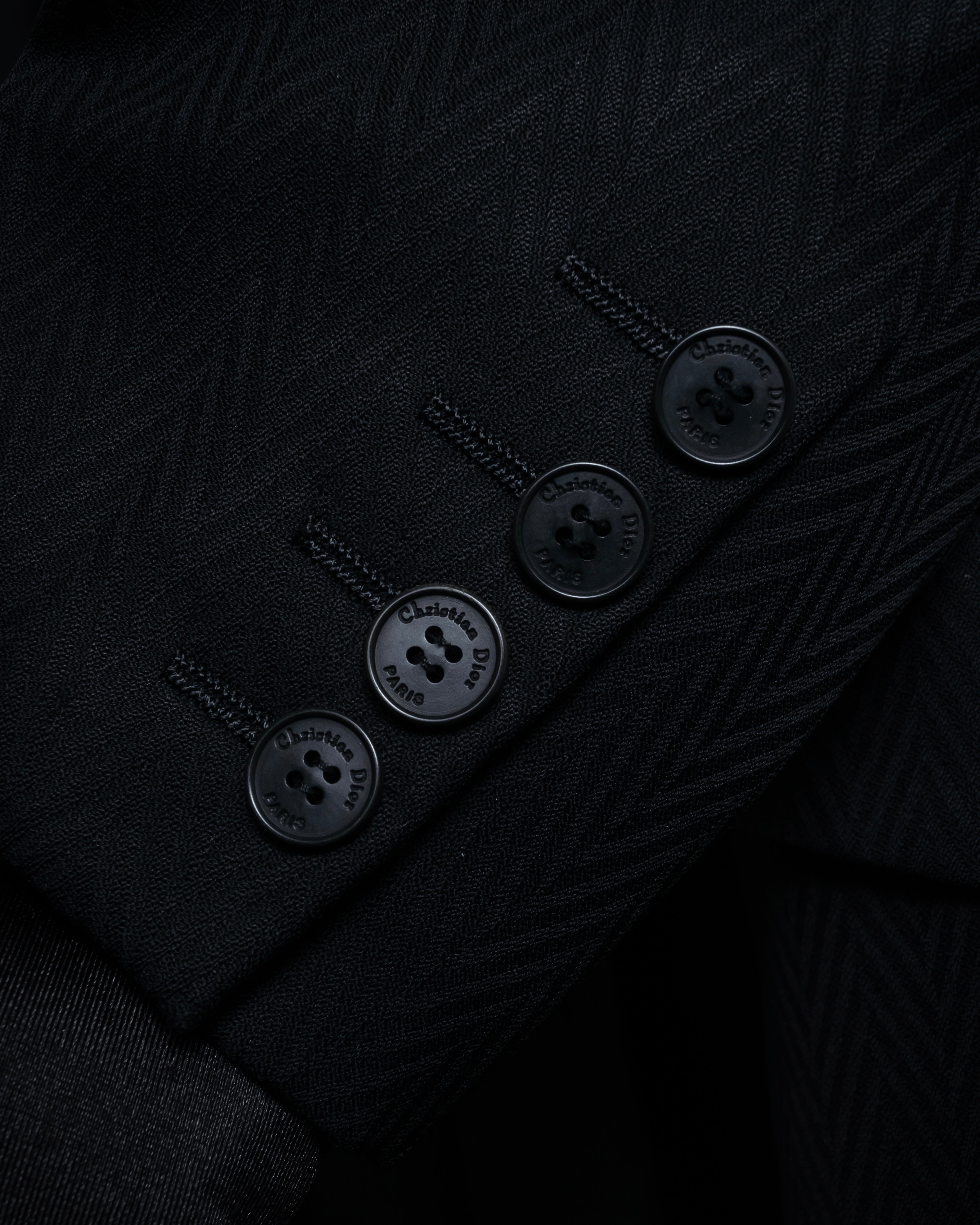 “Christian Dior” 90’s sculpted herringbone chester coat