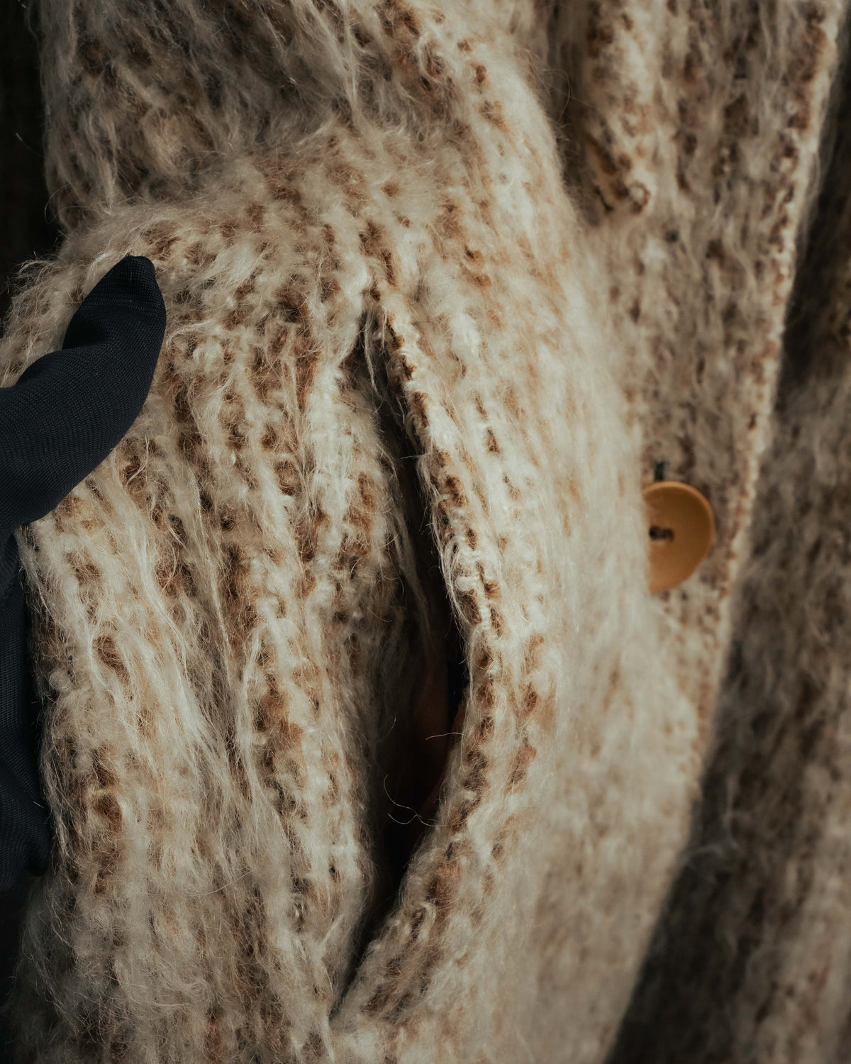 “Vintage” 80’s Shaggy textured long knit coat