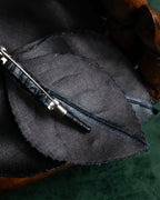 "CHANEL" Black camellia motif brooch