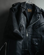 -MOOD MILLÉSIMES- 80’s-90’s heavy-grain double riders jacket