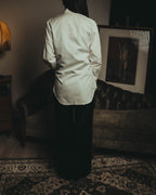 -SPECIAL- "Dior" 10's-20's Sculptural cord embellished concealed placket long sleeve dress shirt