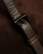 "PRADA" Leather loop strap design suede leather bag