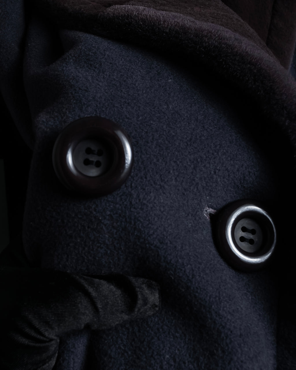 "Junko Yamamoto" Fur-trimmed design long cashmere blend coat