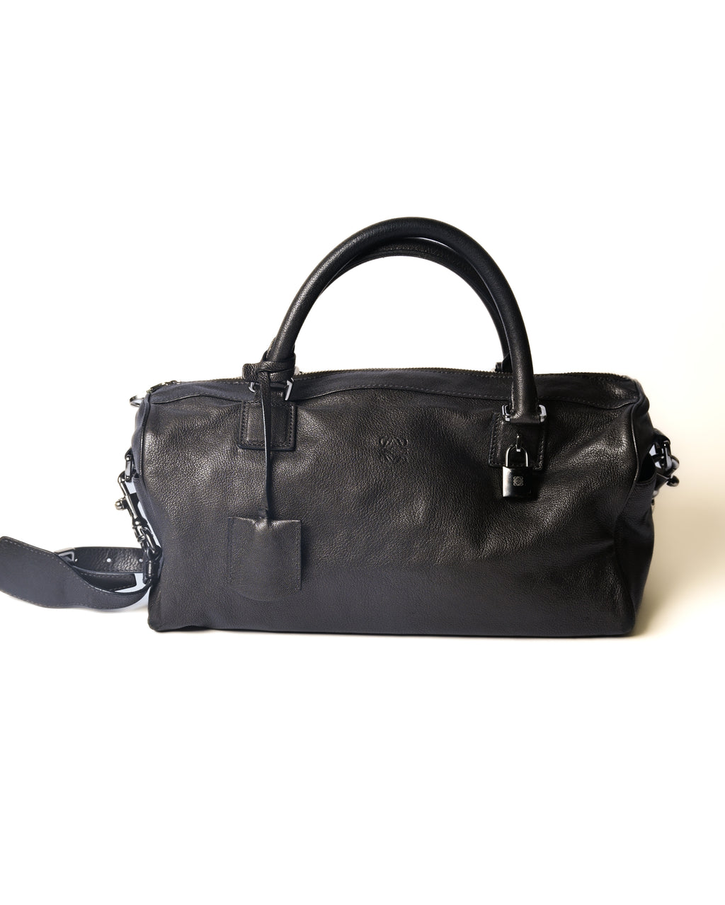 LOEWE/ Anagram 2 Way Mini Boston Hand Bag Metallic Black