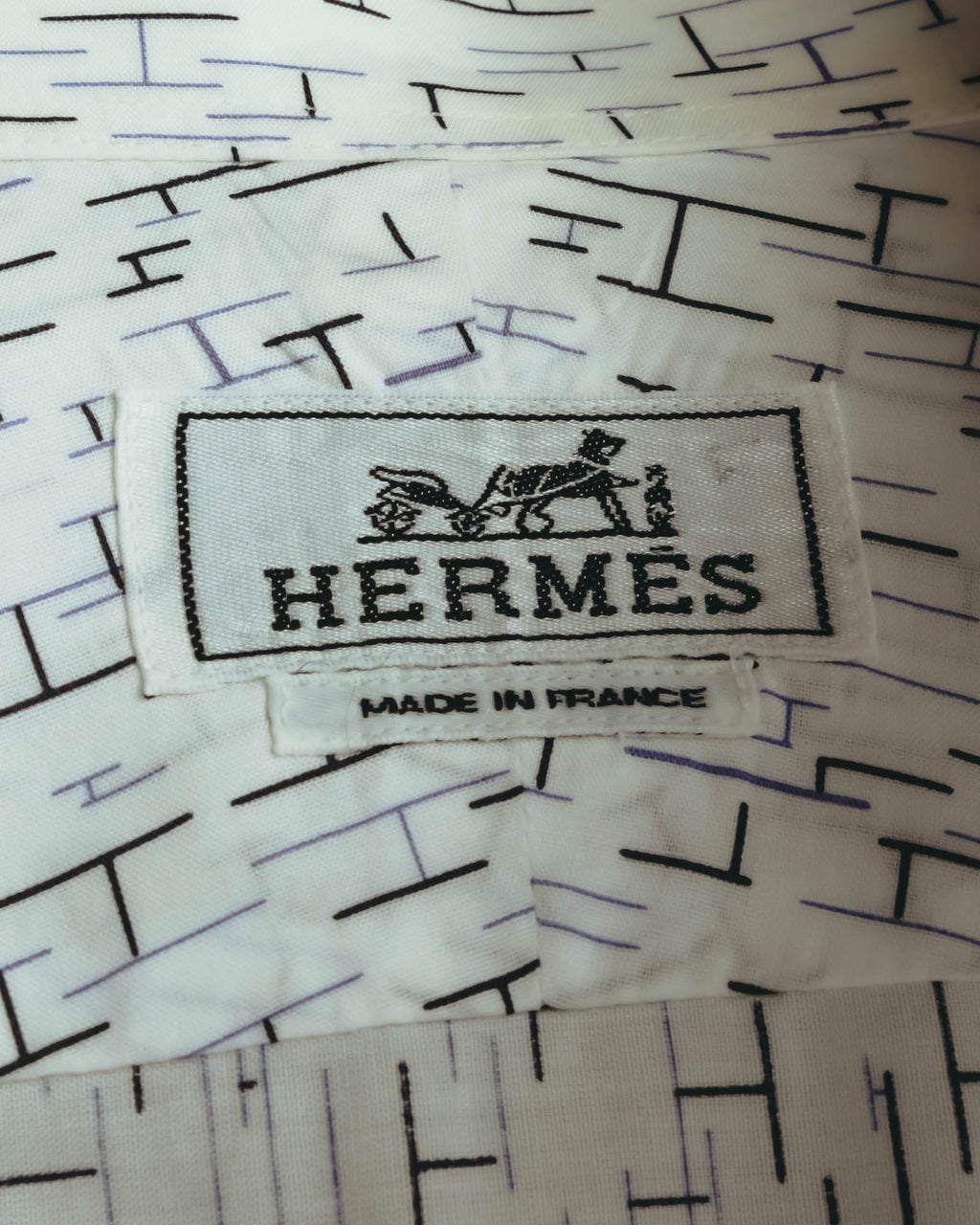 "Hermès" 00's-10's Monogram print cotton long sleeve shirt