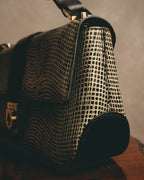 "Salvatore Ferragamo" Crocodile embossed Gancini shoulder bag