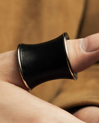 "HERMES" Drum-shaped calf leather scarf ring