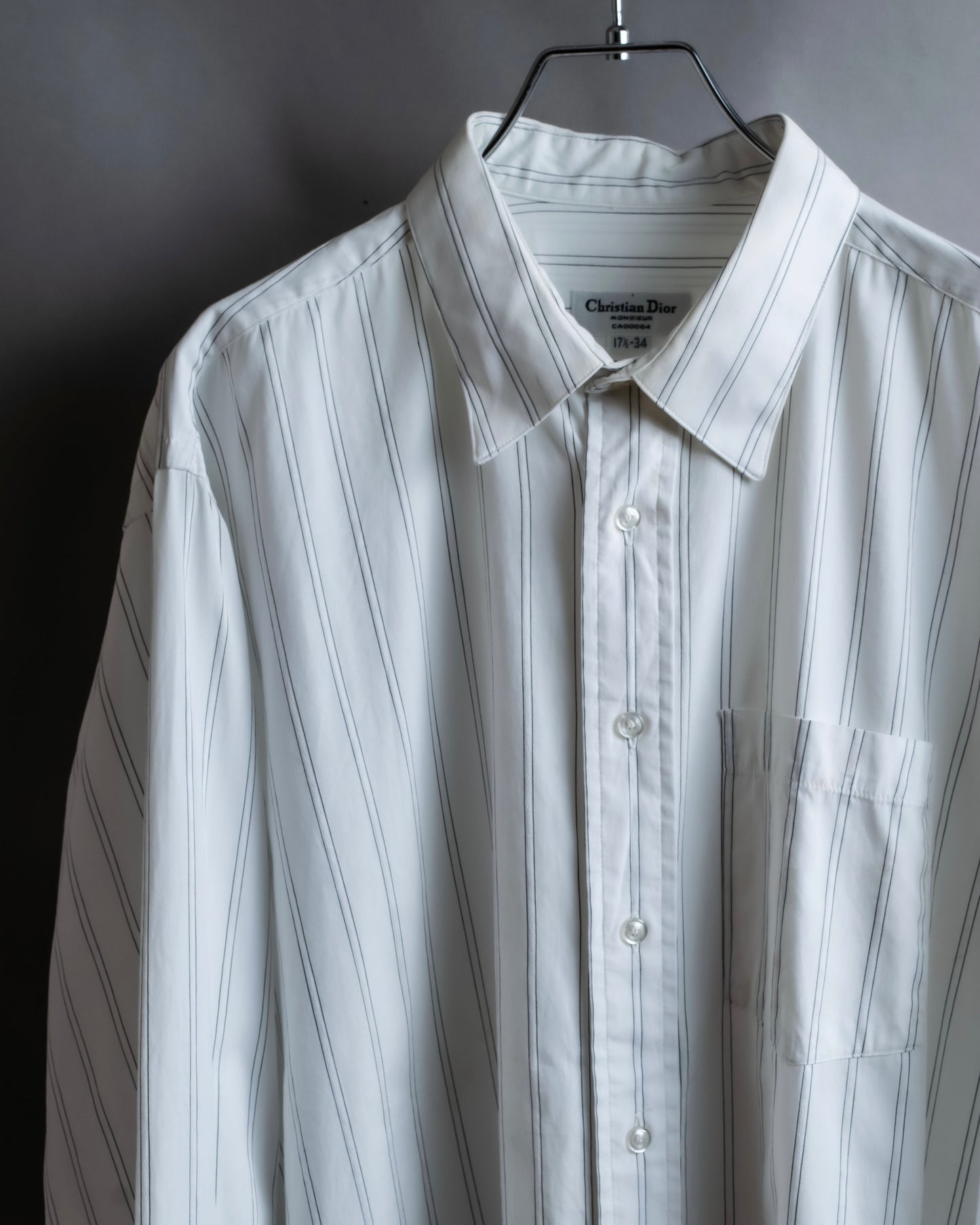 "Christian Dior" Double stripe pattern oversized shirt