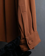 "GUCCI" Piping design soft drape shirt